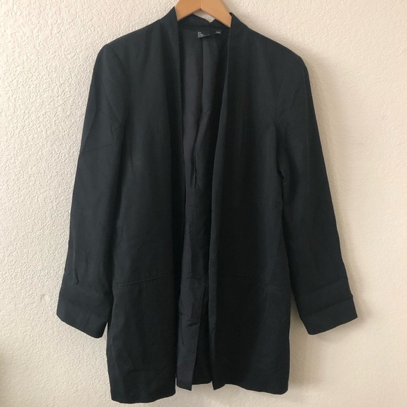 Eileen Fisher The Fisher Project Long Line Black Blazer Jacket - Size Large - Picture 1 of 5